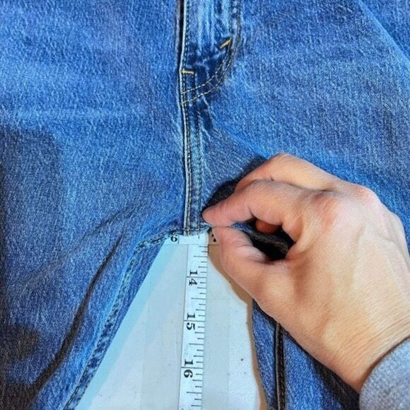 Levi's 505 High-Rise Straight Leg Jeans Blue Denim Light Wash Size 42x30 worn - Picture 8 of 10